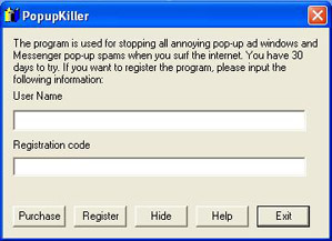 Screenshot vom Programm: Popup Killer