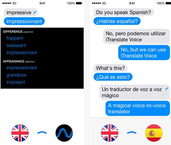 voice-to-voice translator for iPhone iPad